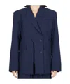 Ottolinger Signature Split Double-breasted Blazer In Blue