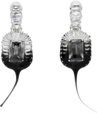 Ottolinger Silver & Black Diamond Dip Clip Earrings
