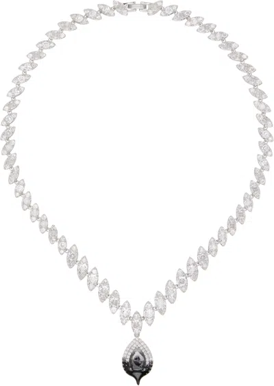Ottolinger Silver & Black Diamond Dip Necklace