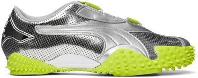 Ottolinger Silver & Green Puma Edition Mostro Lo Sneakers In Puma Silver-lime Pow