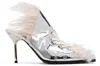Ottolinger Silver Heel Mules In Silver/rose