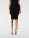 Ottolinger Ribbed Mini Skirt With Asymmetric Hem And Deconstructed Details In Schwarz