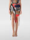 Ottolinger Multicolor Printed Mesh Skirt In Blue
