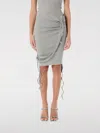 Ottolinger Ribbed Mini Skirt With Asymmetric Hem And Deconstructed Straps In Grau