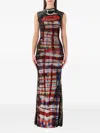 Ottolinger Mesh Maxi Gown In Multi
