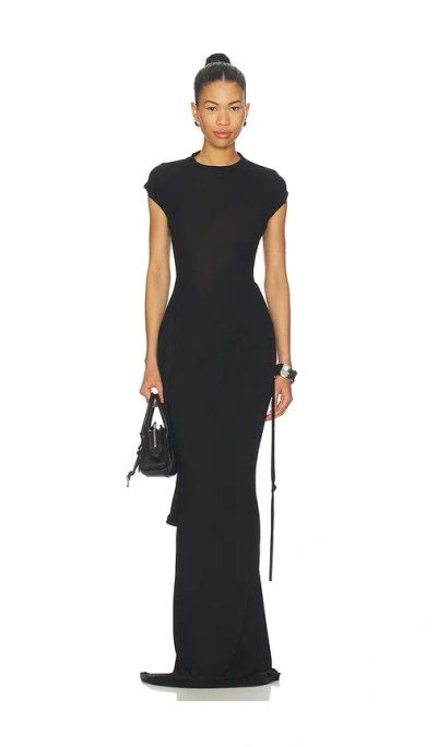 Ottolinger Sleevy Lurex Maxi Dress In Black