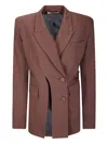 Ottolinger Split-detail Buttoned Blazer In Brown