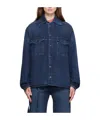 Ottolinger Square Collar Long-sleeved Denim Shirt In Blue