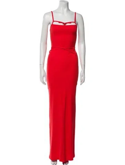 Pre-owned Ottolinger Square Neckline Long Dress W/ Tags In Red