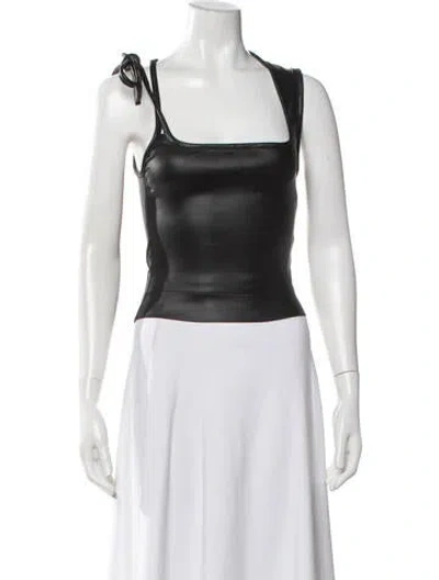 Pre-owned Ottolinger Square Neckline Sleeveless Top In Black