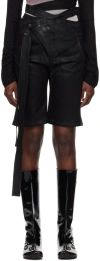 Ottolinger Ssense Exclusive Black Denim Shorts In Black