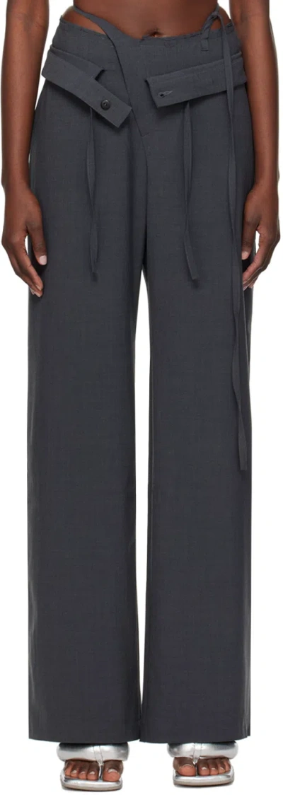 Ottolinger Ssense Exclusive Grey Trousers In Anthracite Anthra