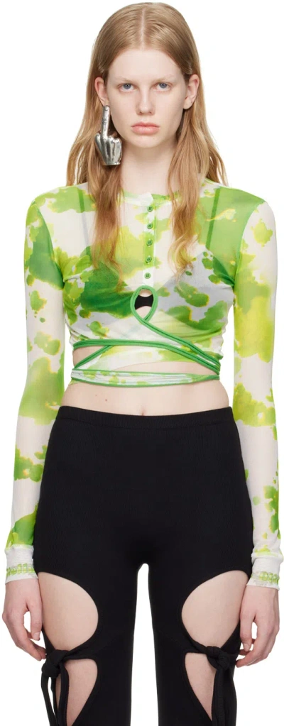 Ottolinger Ssense Exclusive Green Long Sleeve T-shirt In Special Print Green