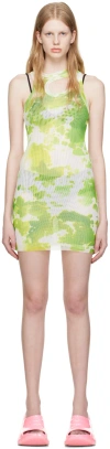 Ottolinger Ssense Exclusive Green Minidress In Special Print Green