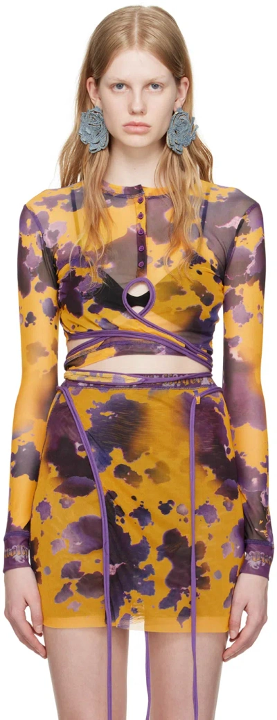 Ottolinger Ssense Exclusive Purple Long Sleeve T-shirt In Special Print Purple