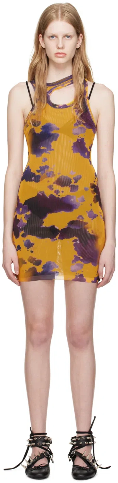 Ottolinger Ssense Exclusive Purple Minidress In Special Print Purple