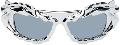 Ottolinger Ssense Exclusive Silver Twisted Sunglasses In Metallic