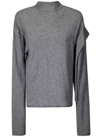 Ottolinger Strap Knit Loose Longsleeve In Grey
