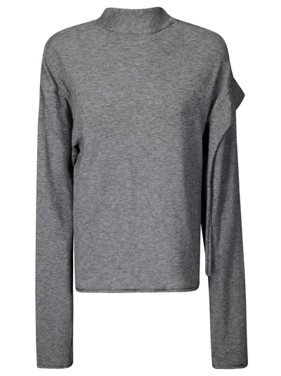 Ottolinger Strap Knit Loose Longsleeve In Grey