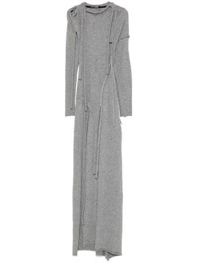 Ottolinger Strap Knit Maxi Dress In Grey