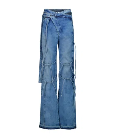 Ottolinger Strappy Signature Wrap Jeans In Animal Print