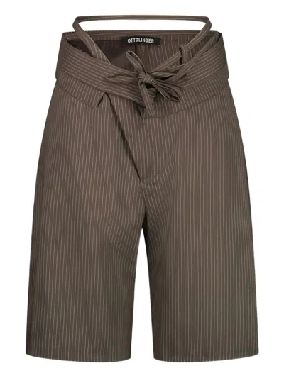 Ottolinger Stripe-pattern Shorts In Brown
