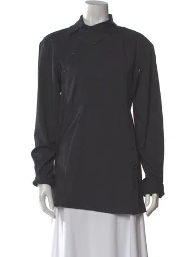 Pre-owned Ottolinger Striped Long Sleeve Top In Gray