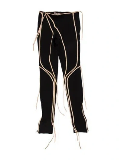 Pre-owned Ottolinger Striped Skinny Leg Pants In Black