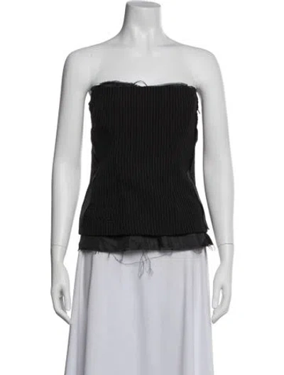 Pre-owned Ottolinger Striped Strapless Top In Black/white
