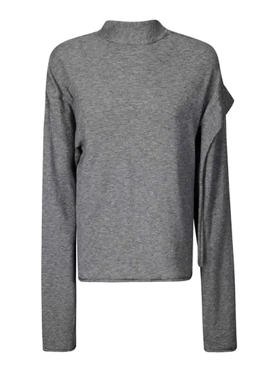 Ottolinger Strap Knit Loose Longsleeve In Grey