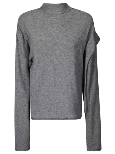 Ottolinger Strap Knit Loose Longsleeve In Grey