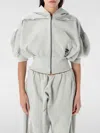 Ottolinger Cropped Hoodie With Short Puff Sleeves And Artistic Graphics In Grau