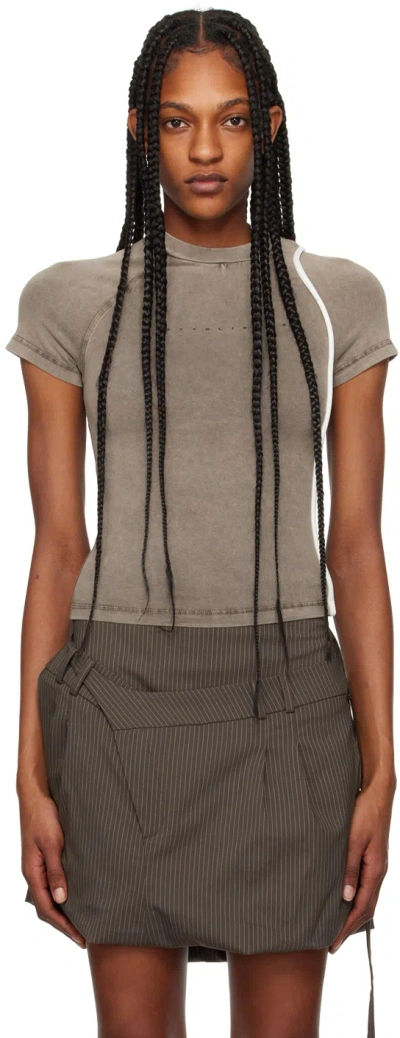 Ottolinger Taupe Deconstructed T-shirt In Light Brown