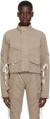 Ottolinger Taupe Drawstring Jacket In Olive Grey