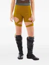 Ottolinger Tie-detail Ribbed Shorts In Brown