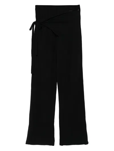 Ottolinger Tie-waist Knit Trousers In Black