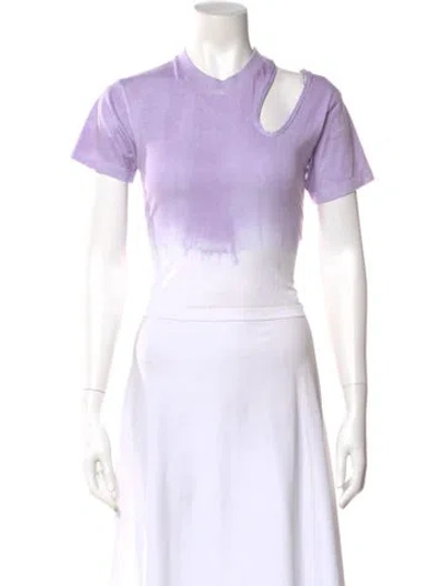 Pre-owned Ottolinger Tie-dye Print Asymmetrical T-shirt In Purple
