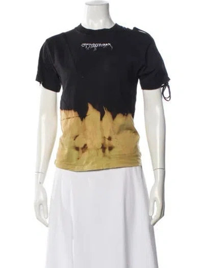 Pre-owned Ottolinger Tie-dye Print Crew Neck T-shirt In Black