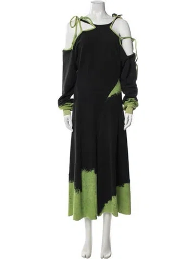 Pre-owned Ottolinger Tie-dye Print Long Dress In Black