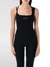 Ottolinger Ribbed Black Tank Top With Asymmetric Straps In Schwarz