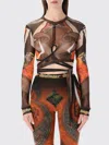 Ottolinger Mesh Semi Transparent Paisley Long Top In Multi