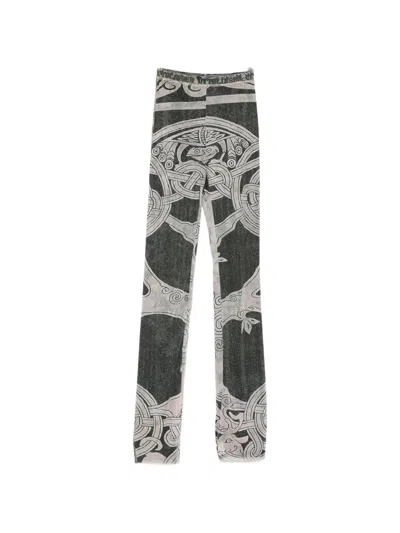 Ottolinger Tree Of Life Print Trousers In Gray