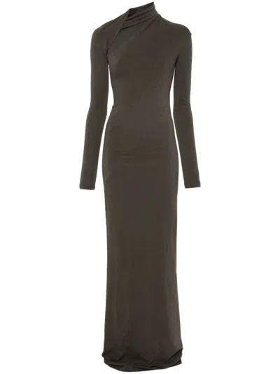 Ottolinger Twisted Maxi Dress In Brown