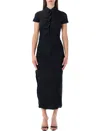 Ottolinger Twisted Polo Midi Dress In Black