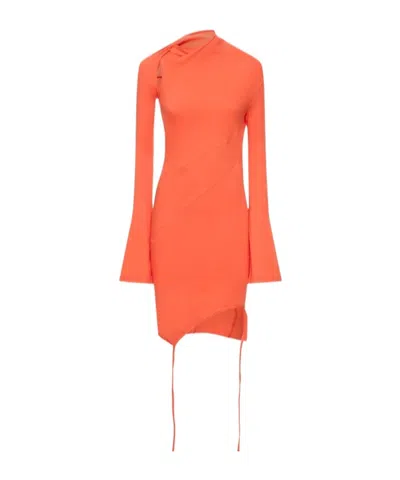 Ottolinger Twisted Stretch Cotton Jersey Mini Dress -  - Women  - Red - L In Orange