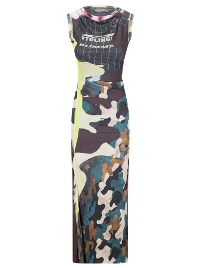 Ottolinger Vestito Mesh Maxi Gown In Gray