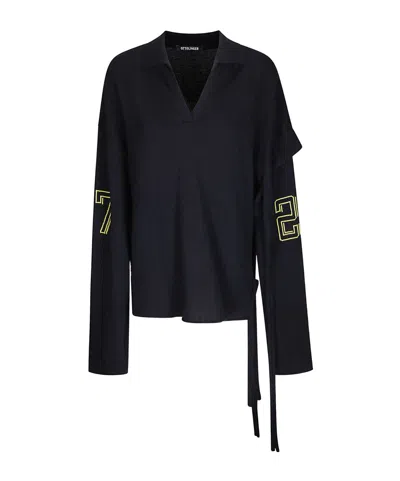 Ottolinger V-neck Knit Top In Black