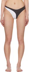 Ottolinger White & Brown Layered Bikini Bottom In White-brown
