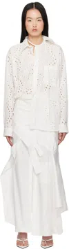 Ottolinger White Deconstructed Shirting Midi Dress In White