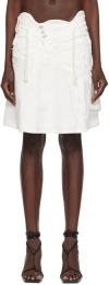 OTTOLINGER WHITE FRAYED EDGE DENIM MINISKIRT